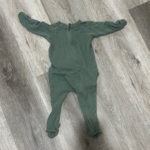 Cozy Forest Green Kids Footie
